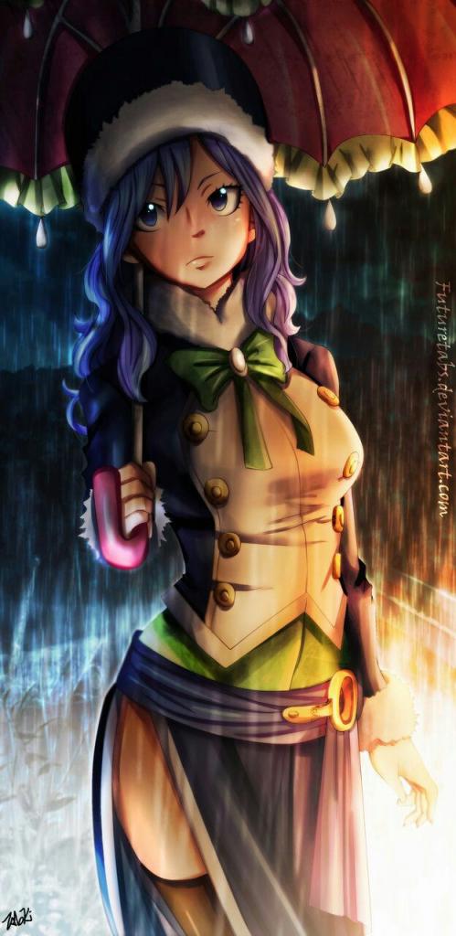 Juvia in the rain